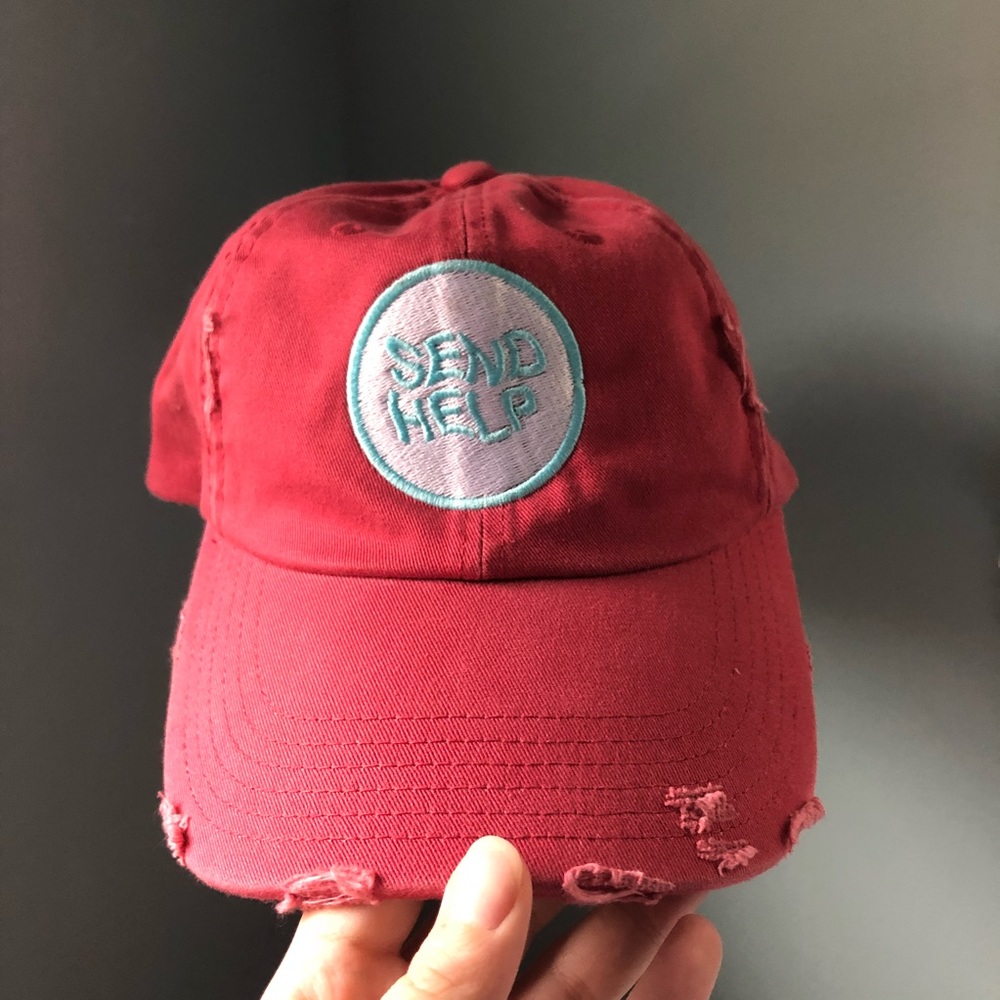 Distressed Baseball Hat: Halsey merch